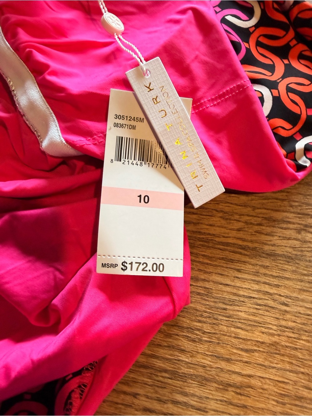 Trina Turk Pink & Orange Patterned One-Piece Swimsuit - Picture 9 of 10